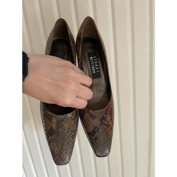 Stuart Weitzman Vintage Suave Wood Snakeskin Size 5.5 - Picture 10 of 11